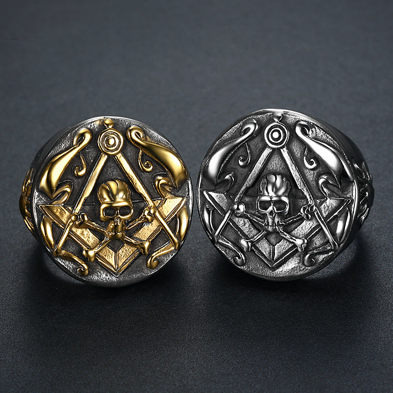 Masonic Skull Stainless Steel Ring