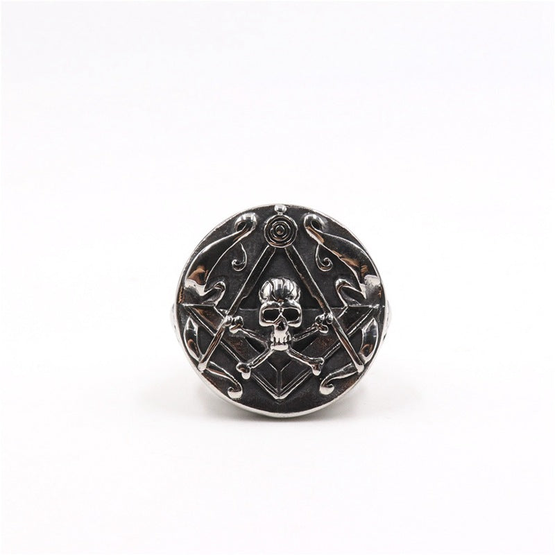 Masonic Skull Stainless Steel Ring