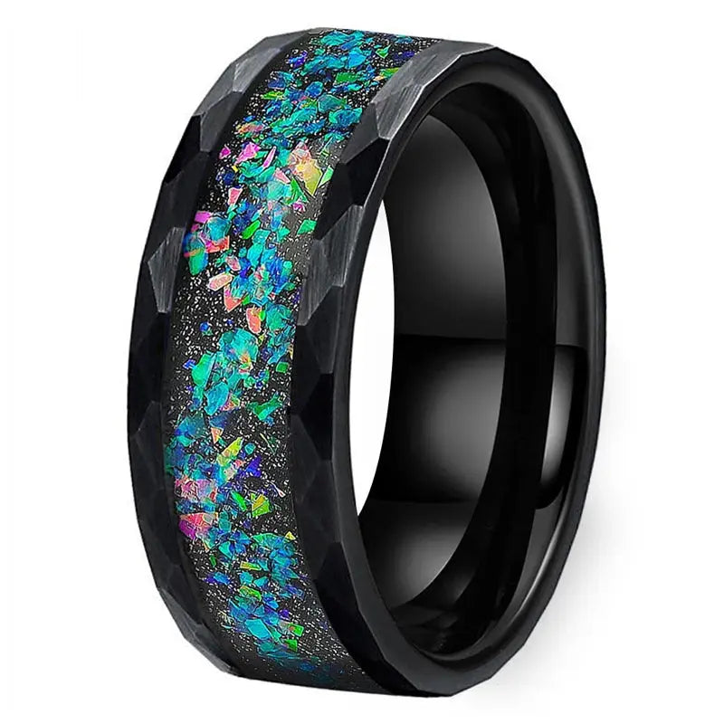 Matte Tungsten Opal Ring