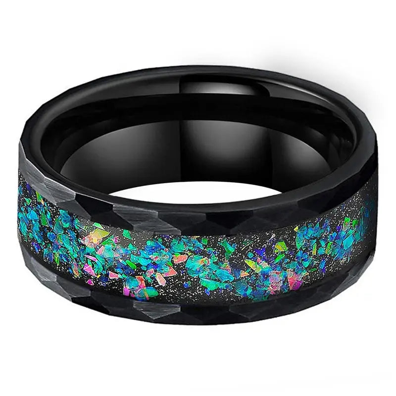 Matte Tungsten Opal Ring