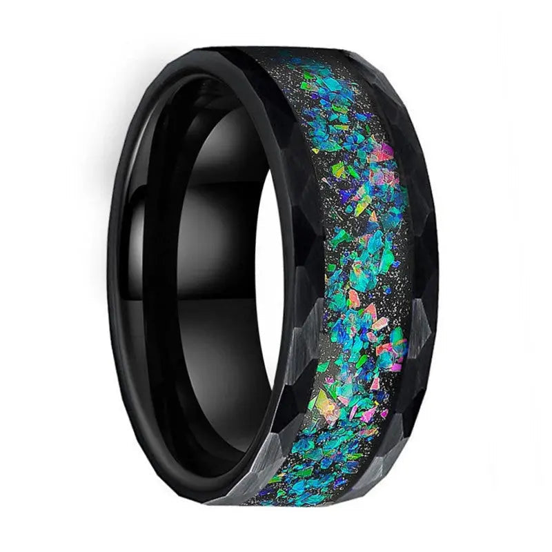 Matte Tungsten Opal Ring