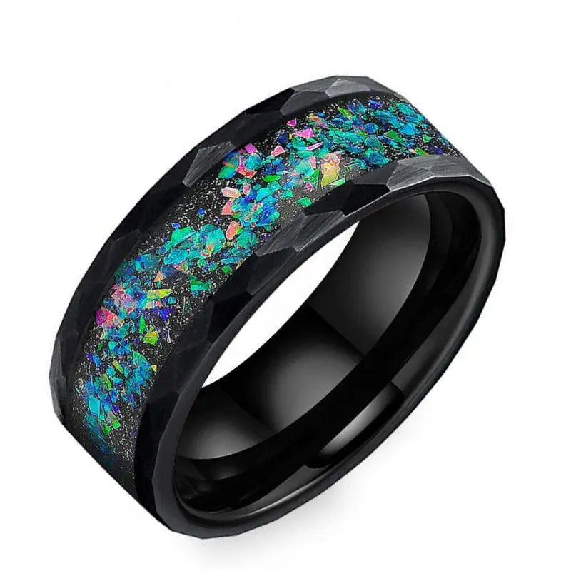 Matte Tungsten Opal Ring