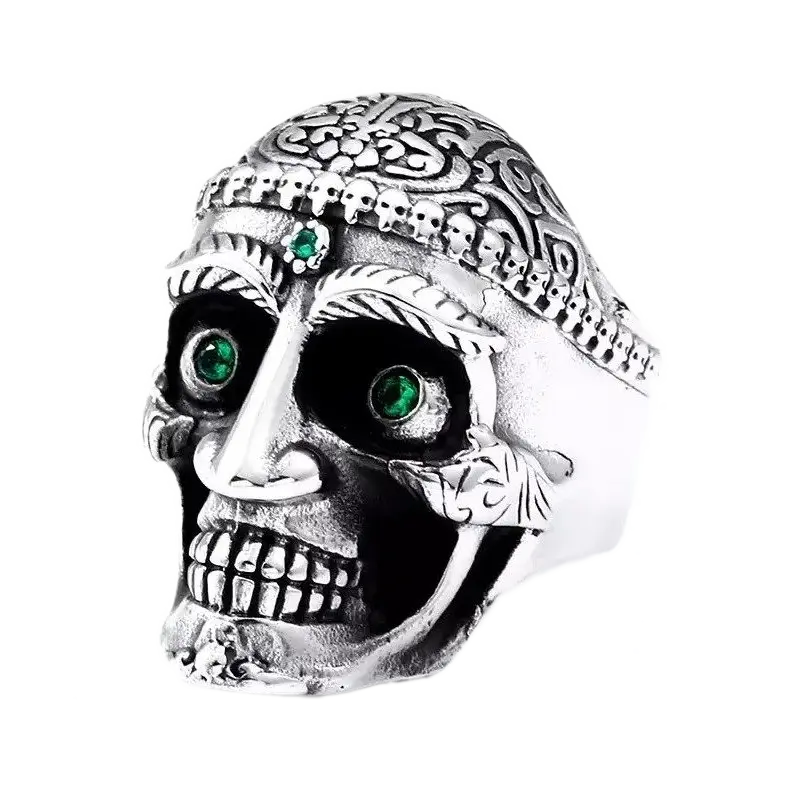 Mayan God Skull Stainless Steel Ring