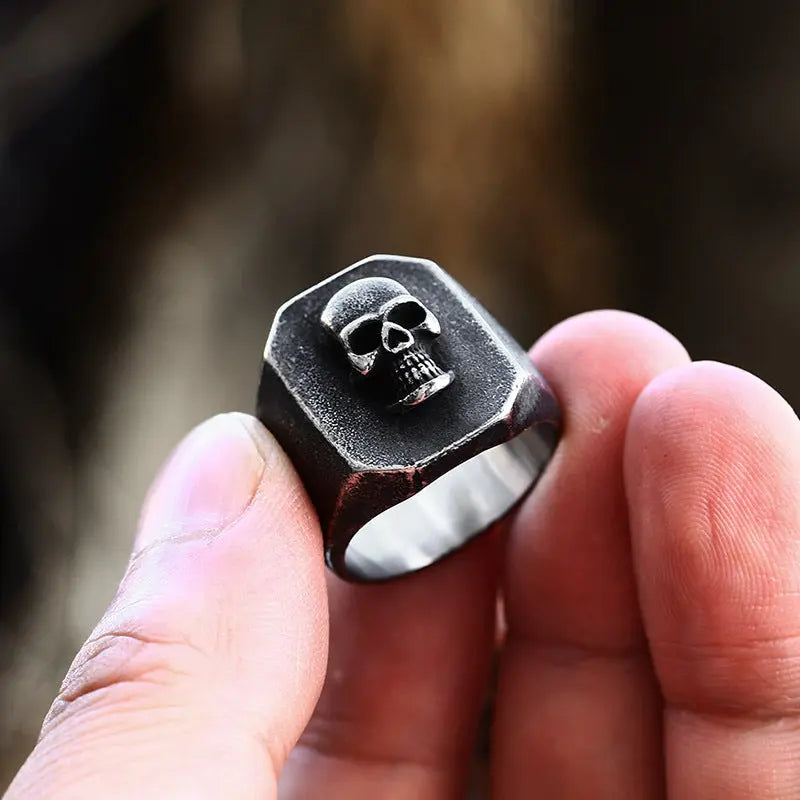 Memento Mori Skull Stainless Steel Ring
