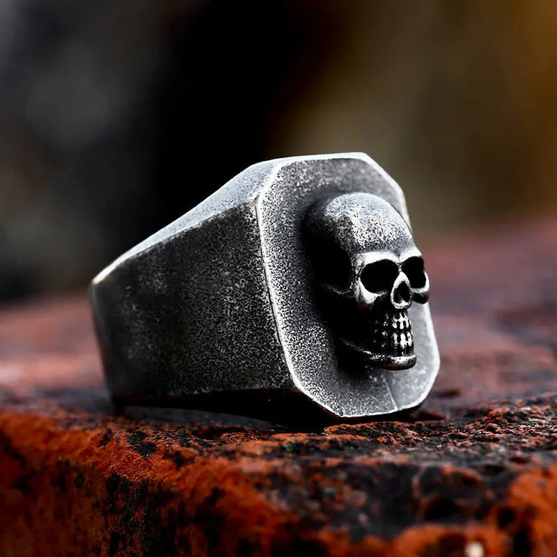 Memento Mori Skull Stainless Steel Ring