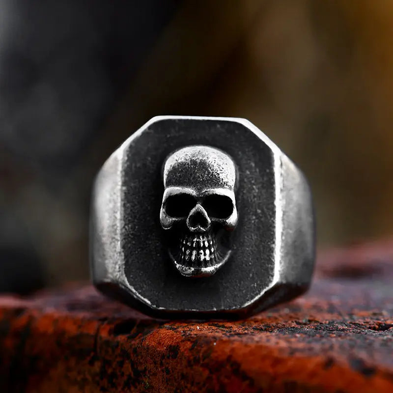 Memento Mori Skull Stainless Steel Ring