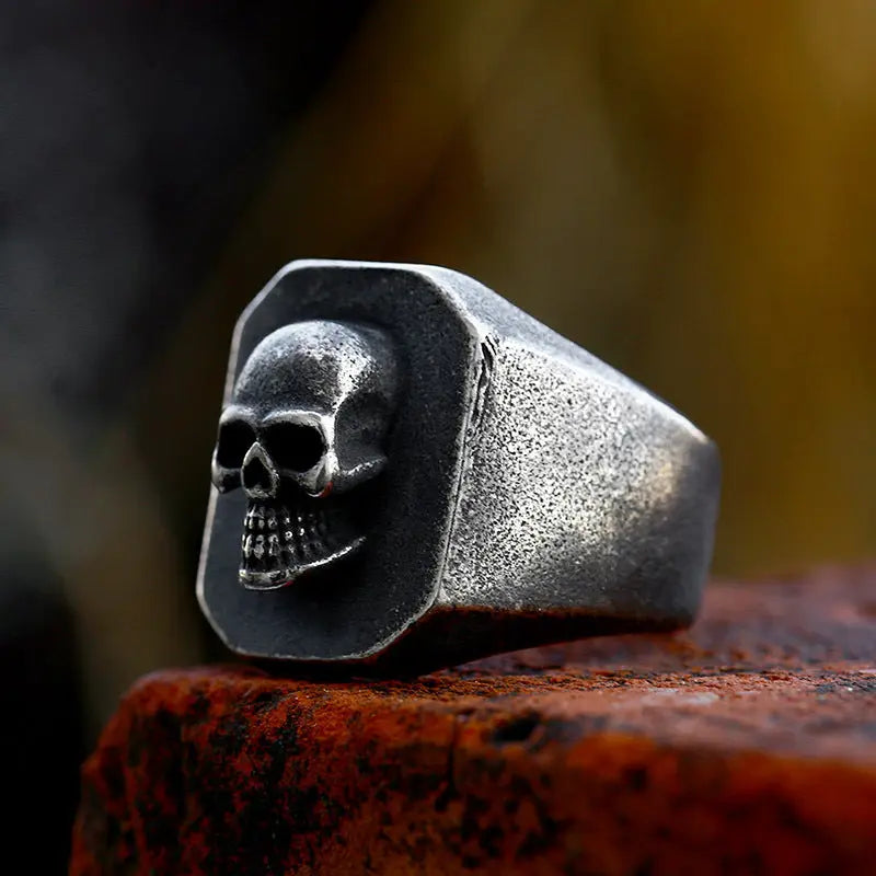 Memento Mori Skull Stainless Steel Ring