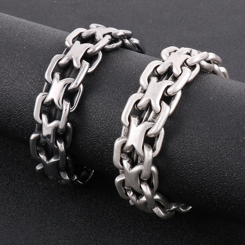Men's Whip Plain Stainless Steel Bracelet