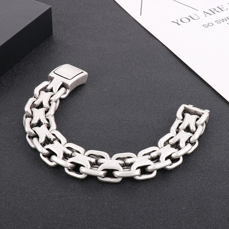 Men's Whip Plain Stainless Steel Bracelet