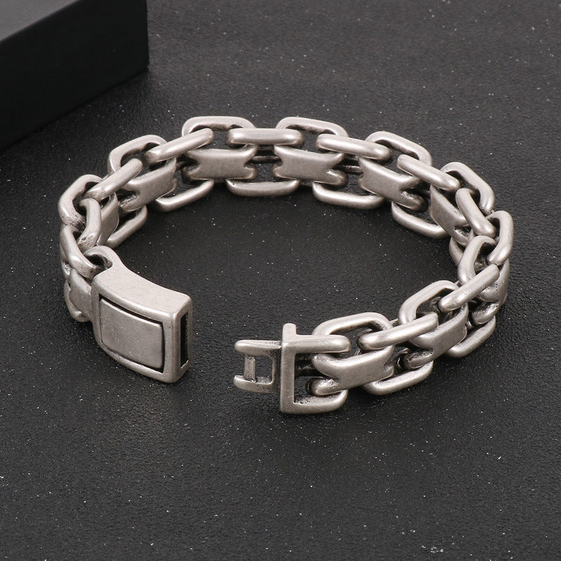Men's Whip Plain Stainless Steel Bracelet