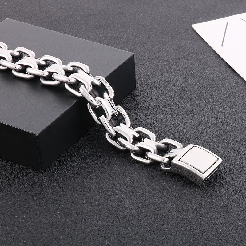 Men's Whip Plain Stainless Steel Bracelet