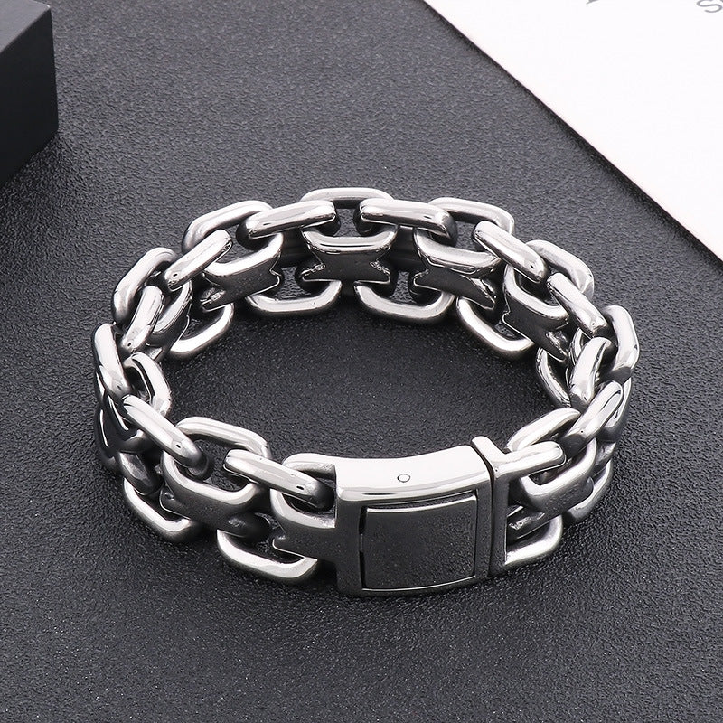 Men's Whip Plain Stainless Steel Bracelet