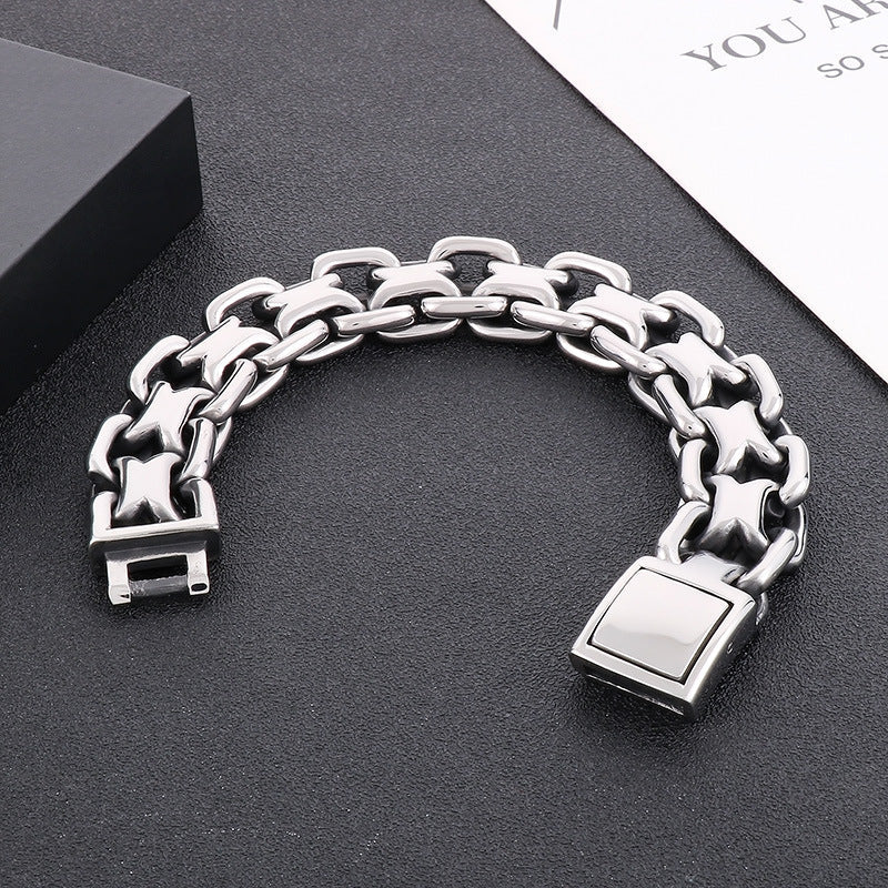Men's Whip Plain Stainless Steel Bracelet