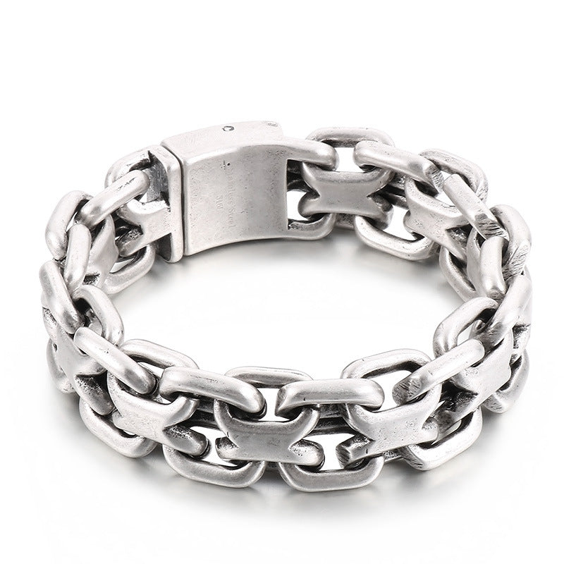 Men's Whip Plain Stainless Steel Bracelet