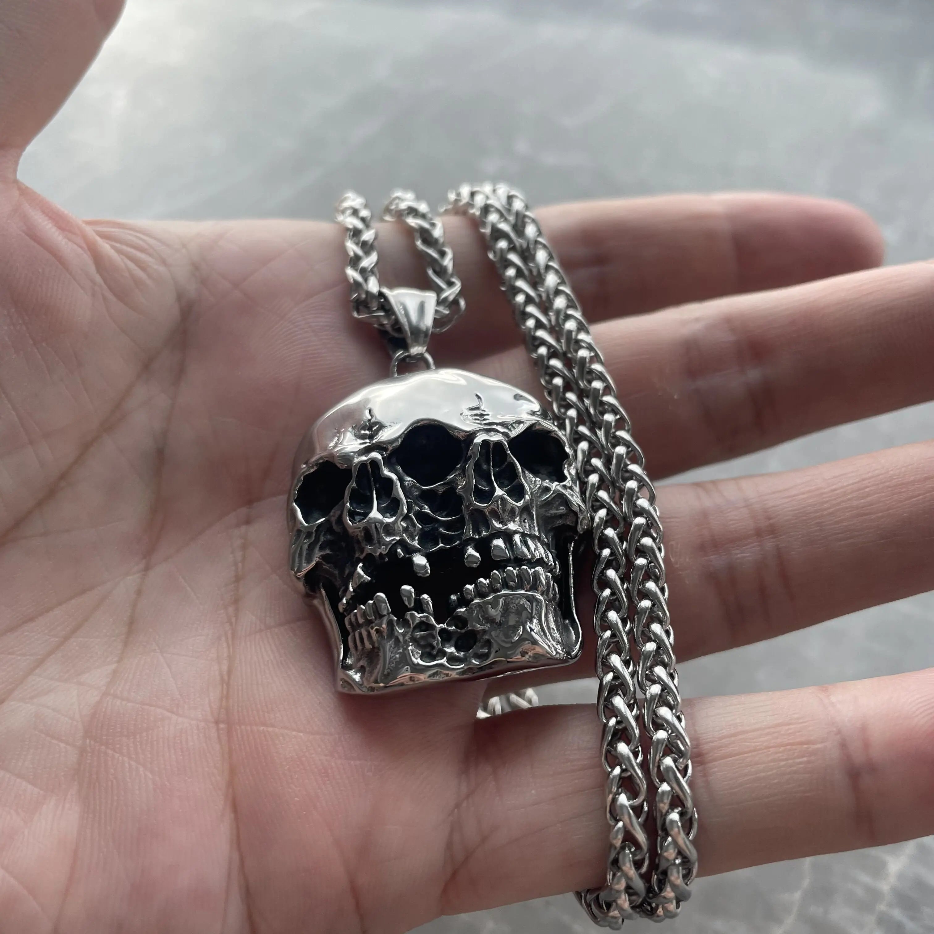 Merging Skull Stainless Steel Pendant