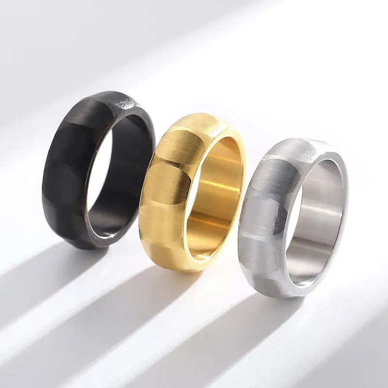 Minimalist Polygon Stainless Steel Ring Band