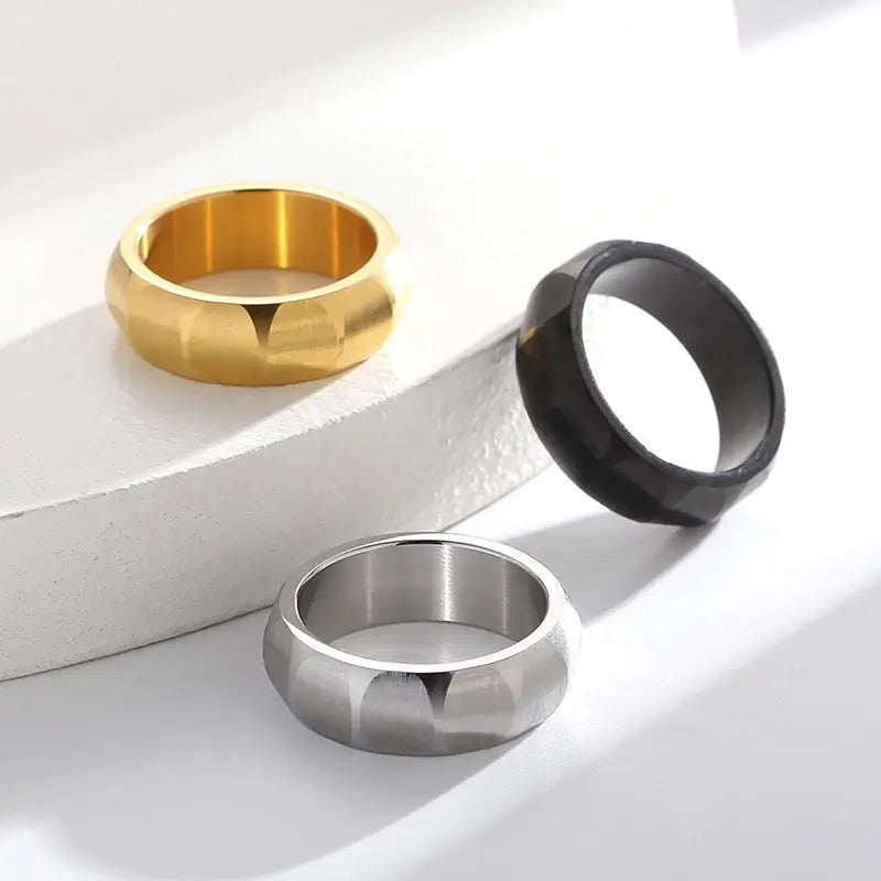 Minimalist Polygon Stainless Steel Ring Band
