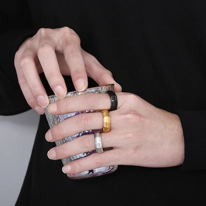 Minimalist Polygon Stainless Steel Ring Band
