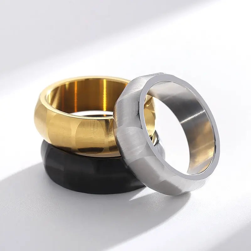 Minimalist Polygon Stainless Steel Ring Band