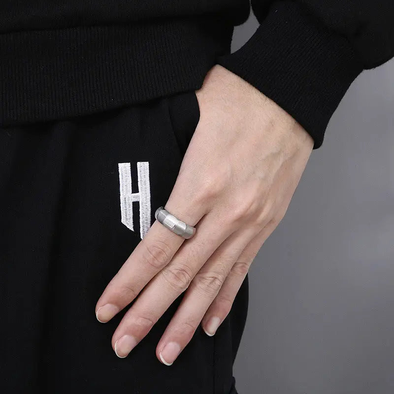 Minimalist Polygon Stainless Steel Ring Band