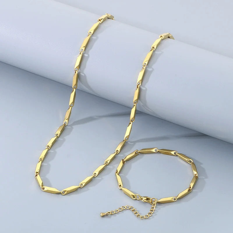 Minimalist Rhombus Bamboo Joint Necklace