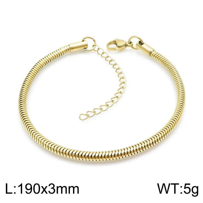 Minimalist Snake Bone Chain Bracelet