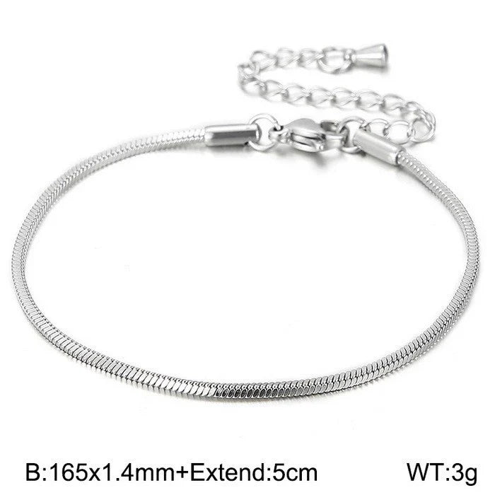 Minimalist Snake Bone Chain Bracelet