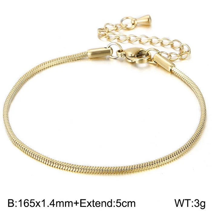 Minimalist Snake Bone Chain Bracelet