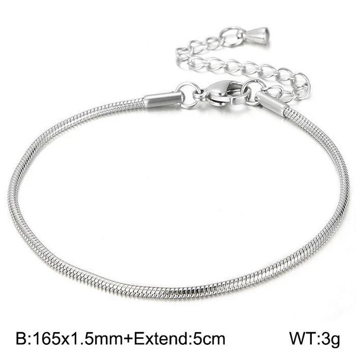 Minimalist Snake Bone Chain Bracelet