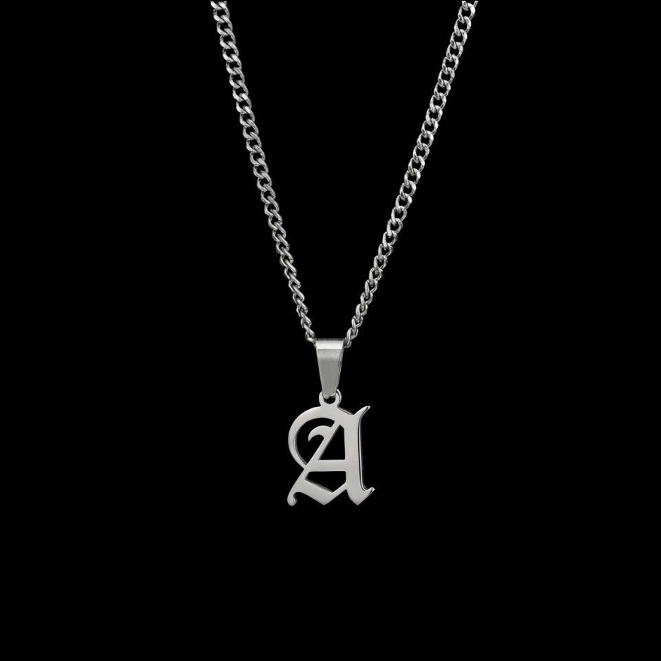 Old English Initial Necklace