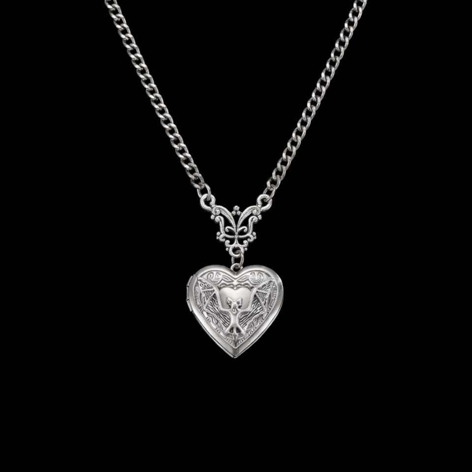 Bat Locket Necklace