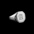 Hex Initial Signet Ring