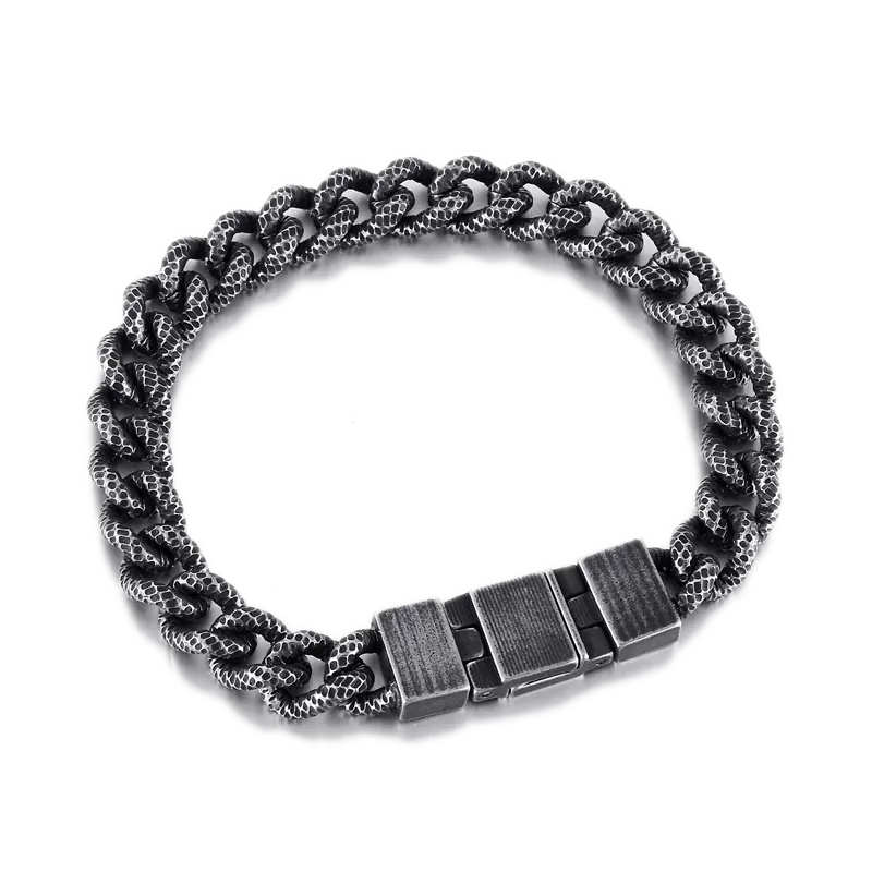 Mottled Cuban Link Stainless Steel Bracelet