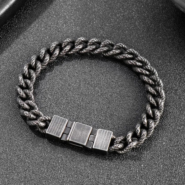 Mottled Cuban Link Stainless Steel Bracelet