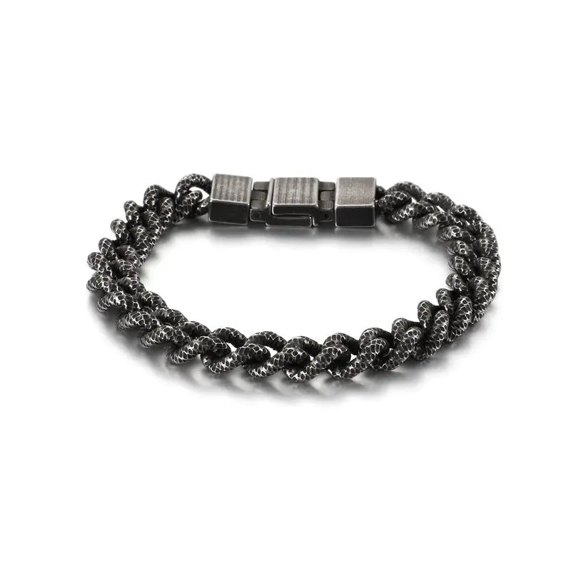 Mottled Cuban Link Stainless Steel Bracelet