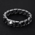 Mottled Skull Curb Link Skull Bracelet