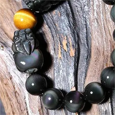 Natural Rainbow Eye Obsidian Bracelets Bangles Chakra Bracelet