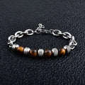 Natural Stone Bead Cable Chain Bracelet