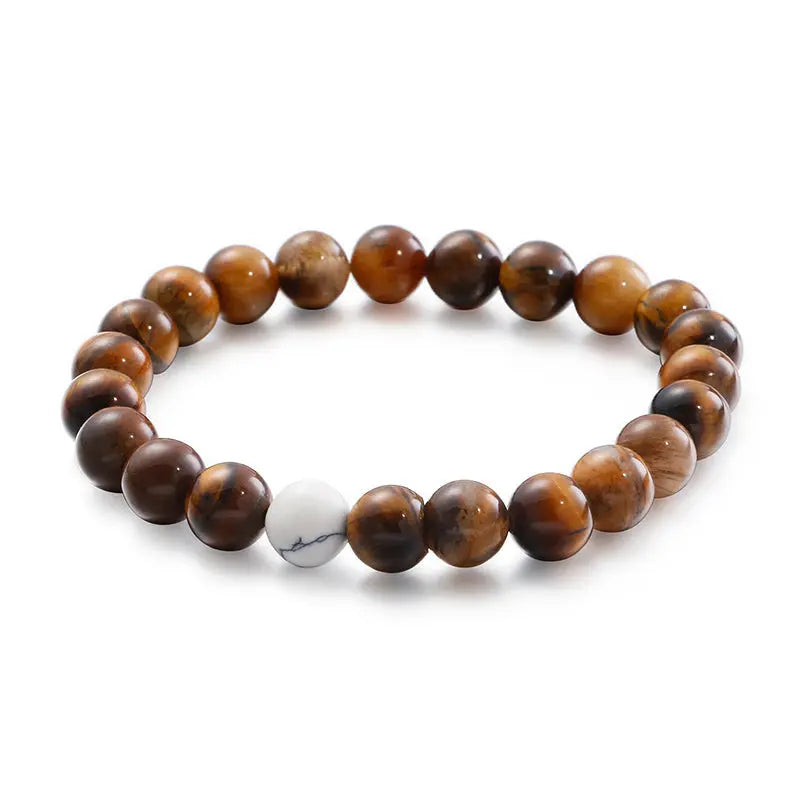 Natural Stone Round Beads Stretchable Bracelet