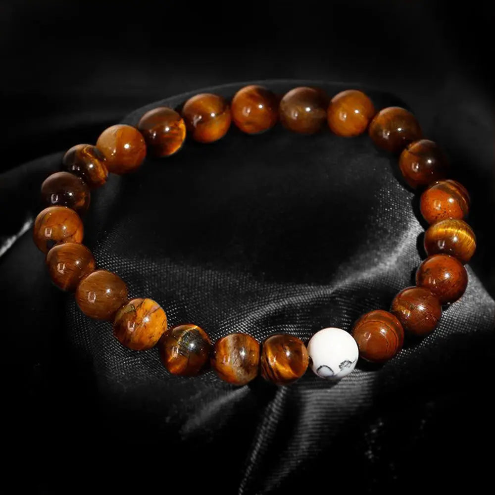 Natural Stone Round Beads Stretchable Bracelet
