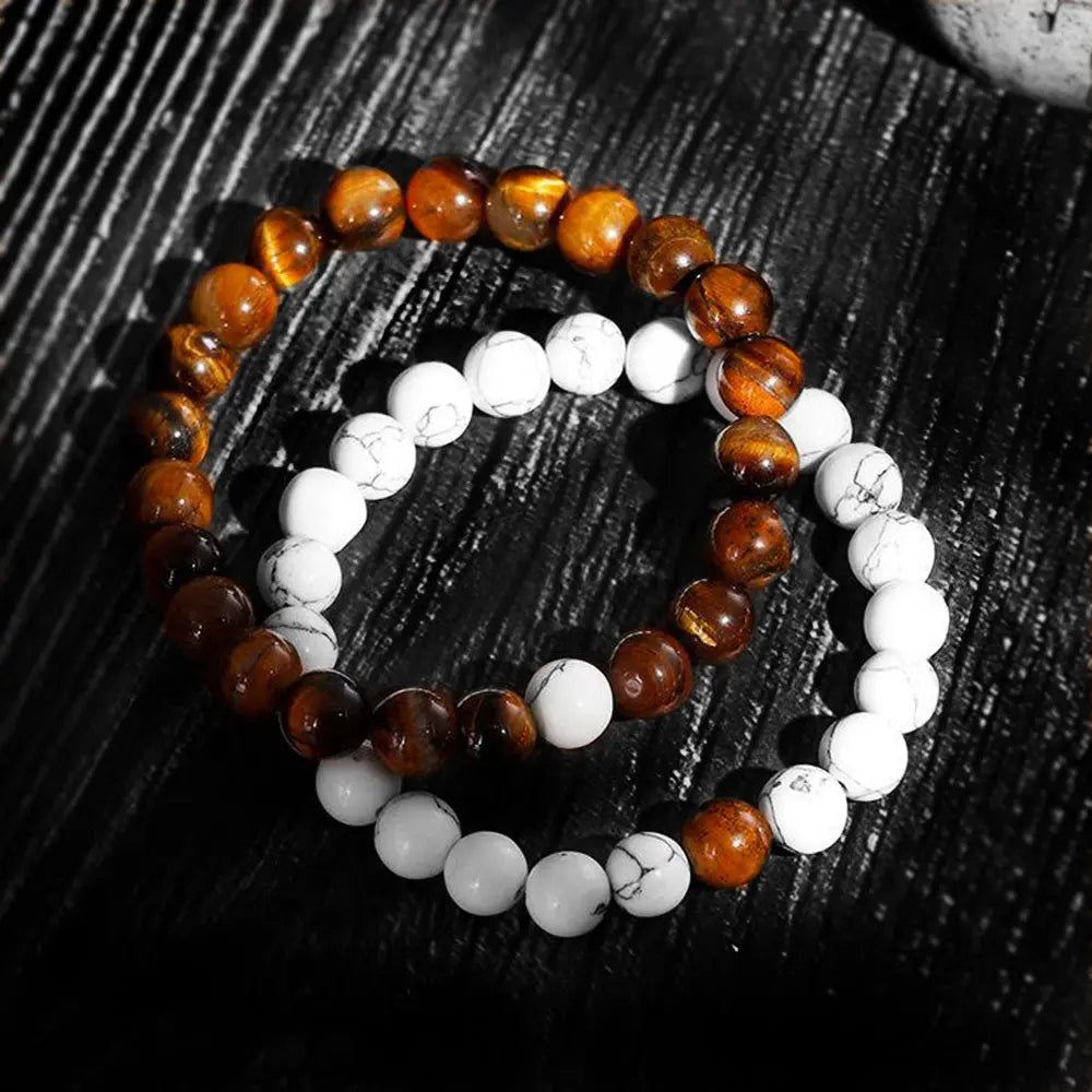 Natural Stone Round Beads Stretchable Bracelet