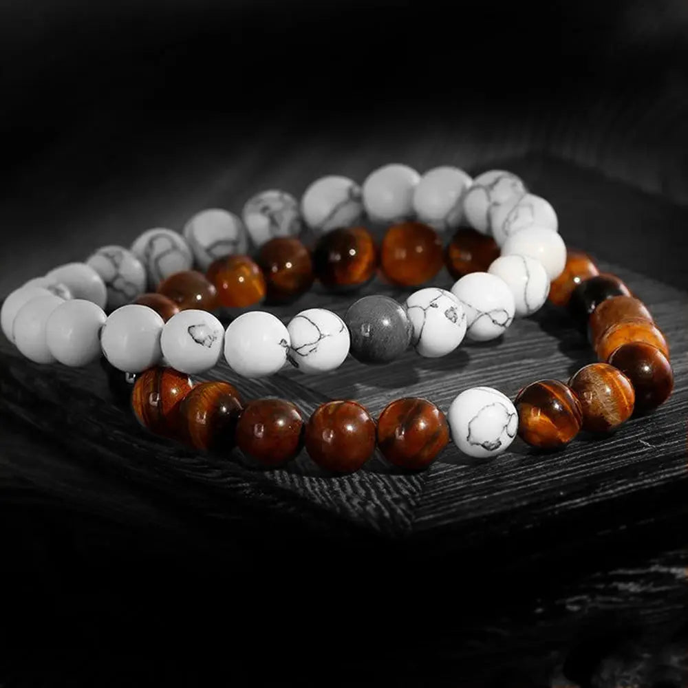 Natural Stone Round Beads Stretchable Bracelet
