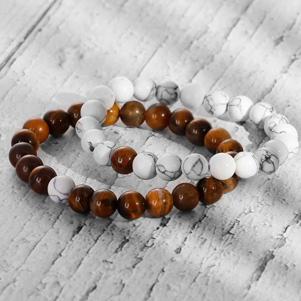 Natural Stone Round Beads Stretchable Bracelet