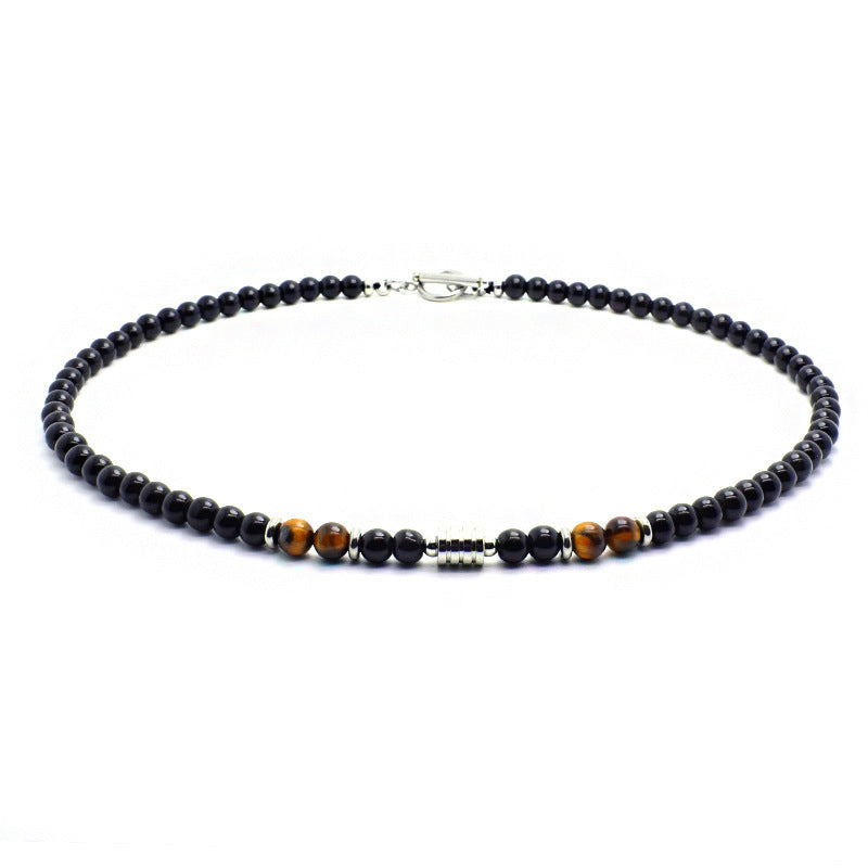 Natural Stone Beaded Toggle Necklace