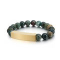 Nature Agate Round Bead Bracelet