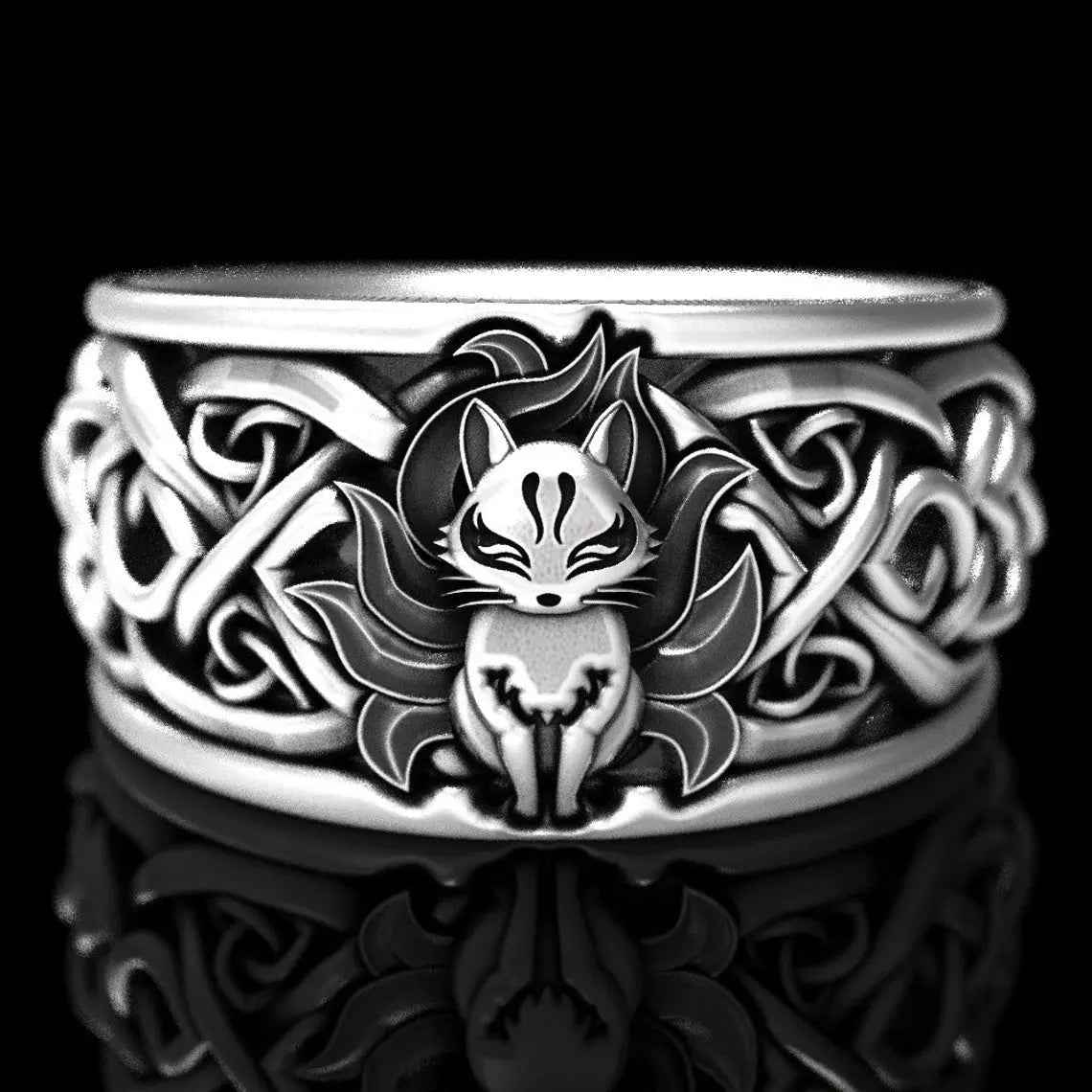 Nine-tailed Fox Stainless Steel Ring Band