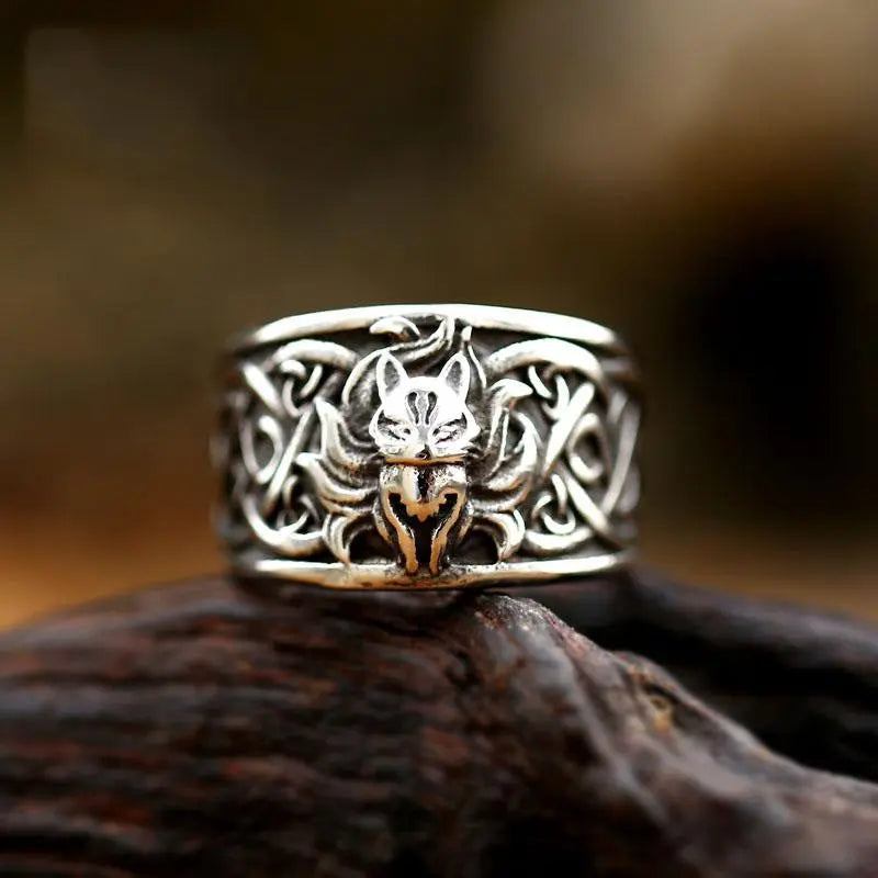 Nine-tailed Fox Stainless Steel Ring Band