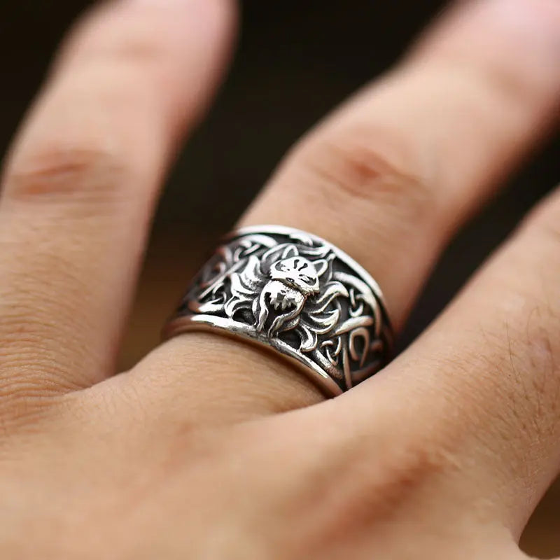 Nine-tailed Fox Stainless Steel Ring Band