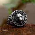 Nordic Wolf Head Signet Stainless Steel Ring