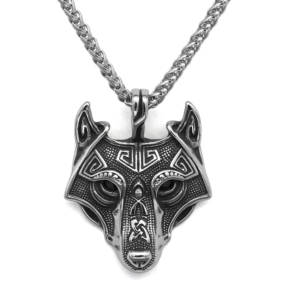 Nordic Wolf Head Stainless Steel Pendant